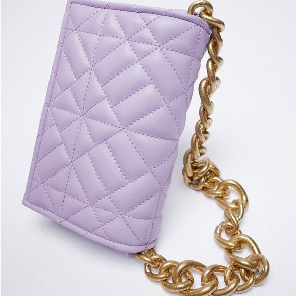 Zara | NWOT Lilac Quilted Bag - Picture 2 of 9